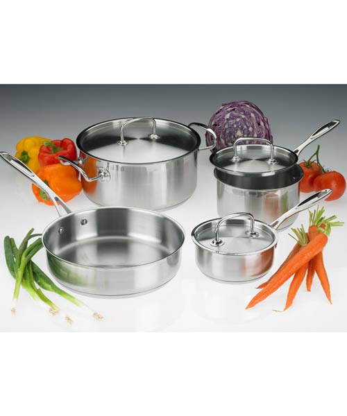 7 Piece Professional Cookware Set, Stainless Steel